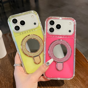 เคสโทรศัพท์กระจกแบบแม่เหล็กมีกากเพชรสำหรับ iPhone 17 16 15 14 PRO MAX ที่ยึดนีออนเกราะกันกระแทกฝาหลัง3 in 1 - Product Image 2