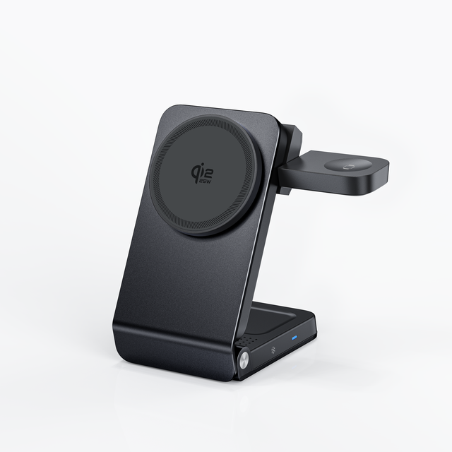 3 IN 1 25W wireless charger magnetic fan cooling PD Adjustable Multifunction wireless Charging station for phone watch earphones