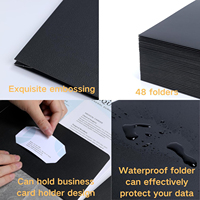 Porte-documents A4 personnalisé avec logo, deux pochettes, reliure à anneaux, papier laminé brillant et porte-cartes de visite
