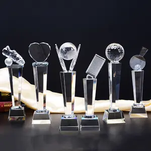 Troféu de Cristal para Festival de Atacado de Lembrança Base transparente Esportes Campeão Personalizado Segundo Terceiro Lugar