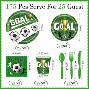 Football World Cup Theme <b>Disposable</b> Tableware Set For Party <b>Plates</b> Cups Napkins Cutlery - Product Image 2