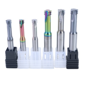 Qinrui Solid Spiral Flute <b>Tap</b> M3*0.5 Metric 3/4Flutes ALTIN Coated Internal Threading <b>Die</b> Milling Bits HRC68 - Product Image 1
