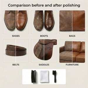 Cepillo para Zapatos de Pelo de Caballo Premium de Fábrica, Kit de Pulido de Cuero de 3 Piezas, Cerdas Suaves, Sin Rayones, Mango de Madera de Haya, Paño de Algodón, OEM/ODM - Product Image 5