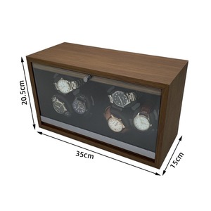 Boîte remontoir automatique pour 6 <span class=keywords><strong>montres</strong></span> avec arrêt automatique LED, 5 modes de réglage de la vitesse, en bois de noyer noir - Product Image 5