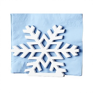 White Snowflake Tissue Box <b>Cover</b> Nordic Design <b>Plastic</b> Decorative Stand for <b>Table</b> - Product Image 1