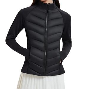 เสื้อโค้ทไหมพรมสำหรับผู้หญิง ระบายอากาศได้ดี สีดำ คอตั้ง ปิดด้วยซิป ให้ความอบอุ่น สวมใส่สบาย - Product Image 2