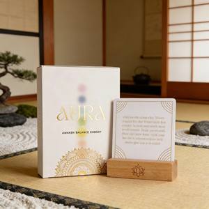 Cartes d'affirmation personnalisées pour l'éveil spirituel, la <span class=keywords><strong>pensée</strong></span> <span class=keywords><strong>positive</strong></span>, la manifestation et la confiance, avec support en bois - Product Image 1