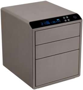 Coffre-fort en cuir de luxe à double couche Empreinte digitale pour la maison Tiroir de sécurité pour bijoux Coffre-fort de luxe Boîte d'augmentation de la hauteur - Product Image 3