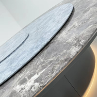 Drehbarer Luxuriöser Moderner Marmor-Esstisch und Stuhl-Set. Italienischer Runder Esstisch im Luxuriösen Stil Hochwertiges Design.