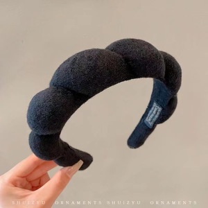 Hot Selling <b>Sponge</b> Cloud Twist Headband Towel Velvet High Crown Hair Hoop for Face Washing Makeup <b>Bathing</b> Hair Fixing Headband - Product Image 3