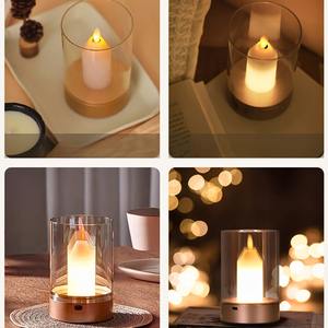 Bougie LED rechargeable Veilleuse Mèche sans flamme Bougies Lumière Anniversaire Mariage Noël Église Atmosphère Lampe à capteur manuel - Product Image 6