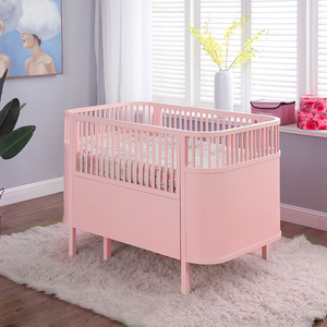 Cuna Convertible de Madera Maciza Blanca Premium con Diseño Ovalado Arqueado y Base Sólida para Dormitorio de Bebé - Product Image 5