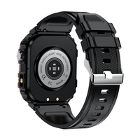 Montre connectée carrée parlante TKYUAN BT avec écran TFT, assistant vocal IA, surveillance de la fréquence cardiaque, oxymétrie, tension artérielle et fonction d'appel.
