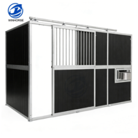Kits d'écuries préfabriquées pour chevaux, boxes portables en acier, abri galvanisé thermolaqué, utilisation extérieure pour ferme équestre, durable