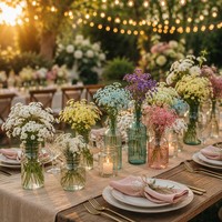 Tige de fleur artificielle de gypsophile multicolore personnalisable pour bouquet de mariage, décoration DIY, vente en gros