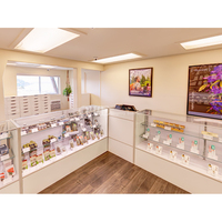 Fournitures de magasin de détail Comptoir de présentation en verre transparent Full Vision Cabinet Design Vitrines en verre