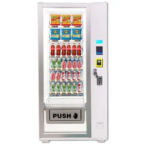 Customized 36 Selections Slim Drinks Snacks Beverage Business Vending Machine with Refrigerator