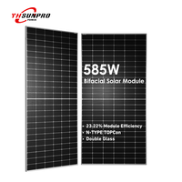 Panneaux solaires Sunpro 600W TOPCon bifaciaux 144 cellules double vitrage type N, marque Tier1 avec garantie de puissance de 30 ans