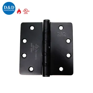 UL 10C NRP 4 Ball Bearing SUS304/316/201 Fire Rated Round Corner ORB Black Door Hinge