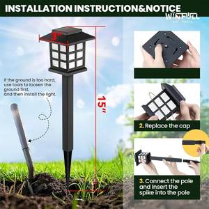 Lámpara Solar LED para Jardín, Resistente al Agua, con Estaca para Tierra, Iluminación Exterior para Camino, Césped, Patio, con 12 Luces - Product Image 2