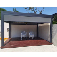 Pergola de jardin extérieure en aluminium, écologique, étanche, avec télécommande électrique, pour balcon, cour, terrasse, utilisation pour les fêtes