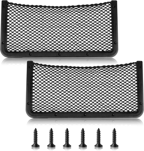 2 Stück ABS Schwarzer Auto-Rücksitz-Organizer mit 12+ Fächern Netz-Aufbewahrungstasche Doppelseitiges Klebeband für Automobilgebrauch - Product Image 1