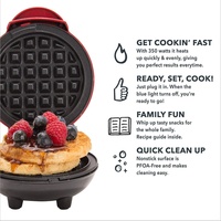 Gaufrier électrique double face antiadhésif mini format, idéal pour la maison, l'hôtel et le petit-déjeuner des enfants, avec utilisation en extérieur et en voiture – Vente chaude