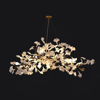 Lustre en céramique à modeler feuille de ginkgo moderne style luxe salon restaurant hôtel villa escalier
