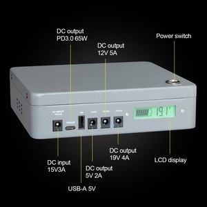 65W Mini DC up 5V 12V 19V PD3.0 up 30000mAH Lifepo4 <span class=keywords><strong>batteria</strong></span> al litio per Wifi Router <span class=keywords><strong>Computer</strong></span> PC - Product Image 5