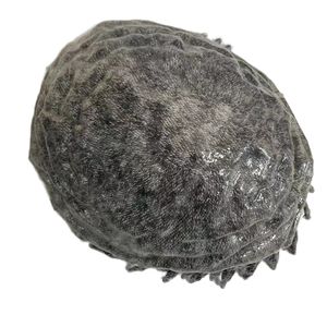 Sistema de cabello humano 100% atado a mano para <span class=keywords><strong>hombre</strong></span> 1B80 gris #8*10 <span class=keywords><strong>trenzas</strong></span> <span class=keywords><strong>afro</strong></span> Base de PU de piel de 6 pulgadas con densidad 130% - Product Image 3