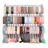 Gelang Persahabatan Desainer Tali Katun Bordir Rumbai yang Dapat Disesuaikan, Buatan Tangan, Perhiasan LUCY, Gelang Anyaman