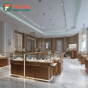 Meubles de magasin de bijoux sur mesure, cadre en bois, espace boutique, vitrine en verre - Product Image 2