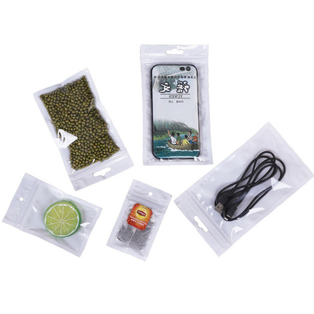 POLYSMARTS Customized Printing Logo Pearl Film Phone Case Resealable Zipper Packaging Bags With Hanging Hole