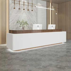 Mostrador de recepción de lujo moderno, gran oferta, estilo nórdico, mostrador de recepción de madera, mostrador de recepción para empresa o recepción de Hotel - Product Image 3