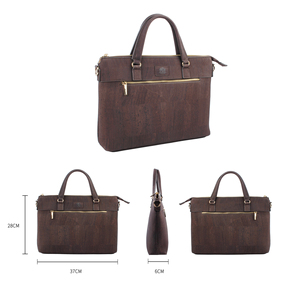 ELEECHOO-Bolso de cuero de corcho Vintage para hombre, bolso de viaje informal/de negocios, maletín marrón personalizado directo de fábrica - Product Image 6