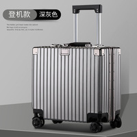 Silencieux 18-20 pouces boîte de voyage en aluminium cadre étui Pack coffre ouverture avant ABS embarquement bagages pour hommes femmes mot de passe valise