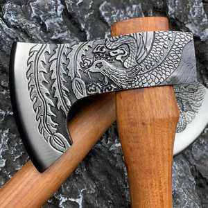 Hacha multifuncional portátil Dragon Phoenix patrones para jardín al aire libre poda leña dividir <span class=keywords><strong>escalada</strong></span> de montaña - Product Image 6