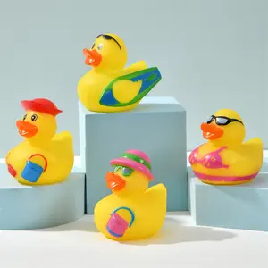 Customized Sunglass Yellow Duck Duckies Bath Tub Shower Toys 2 Inch Bathtub Beach Mini Rubber Duck Bath Toys para Toddlers