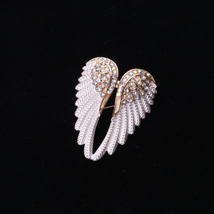 Broches Clásicos con Alas de Ángel y Diamantes de Imitación, Joyería Brillante, Broches de Diseño con Plumas para Regalo - Product Image 5