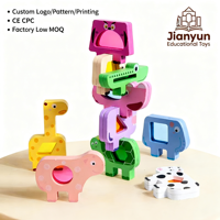 Jouet d'empilage en bois avec logo personnalisé, blocs sensoriels en acrylique pour nourrissons, jeu de classe Montessori, jeu parent-enfant