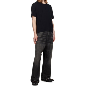 Pantalones Vaqueros de Mezclilla Negros, Estilo Cinco Bolsillos, Corte Recto, Holgados y Elásticos, para Hombre, Fabricados a Medida - Product Image 4