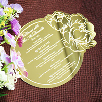 Tarjeta de Menú con Diseño Floral Recortado, Impresión Personalizada para Eventos o Bodas, Papelería para Fiestas