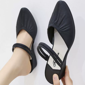 Phụ Nữ Thanh Lịch Trọng Lượng Nhẹ PVC Trên Slingback Dép Ngón Chân Nhọn Dây Đeo Mắt Cá Chân Phong Cách Thời Trang Giản Dị Xu Hướng Slip-On Cho Mùa Thu - Product Image 4
