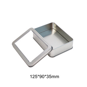Mini boîte carrée en métal argenté avec fenêtre transparente en PVC pour la fabrication de bougies/bonbons/bijoux/cadeaux - Product Image 6