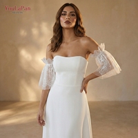 YouLaPan VM63 Manches trompette en dentelle florale et résille, à double couche plissée, avec bande élastique, manchettes détachables, élégantes, pour la décoration des bras
