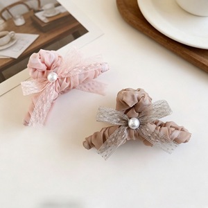 Acrylic <b>bow</b> hair <b>clip</b> 2025 new style hair <b>clip</b> head accessory back of head updo hair accessory shark <b>clip</b> high-end women's - Product Image 4