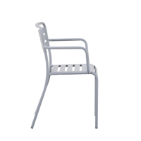 Fauteuil d'extérieur empilable en métal avec revêtement en poudre résistant aux intempéries pour patio, restaurant, jardin