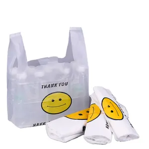 HONGLI Customized Printing Disposable Takeaway Packaging Supermarket Shopping Bag Grocery Carry Plastic Pe Heat Seal Accept