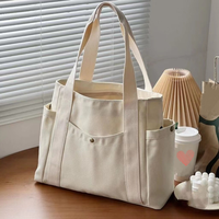 Sac en toile de créateur recyclable imprimé de logo personnalisé de haute qualité Grand sac fourre-tout en toile en coton naturel uni