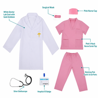 Costume de docteur pour enfants, ensemble de déguisement d'infirmière, jeu de rôle médical pour enfants, blouse de laboratoire blanche